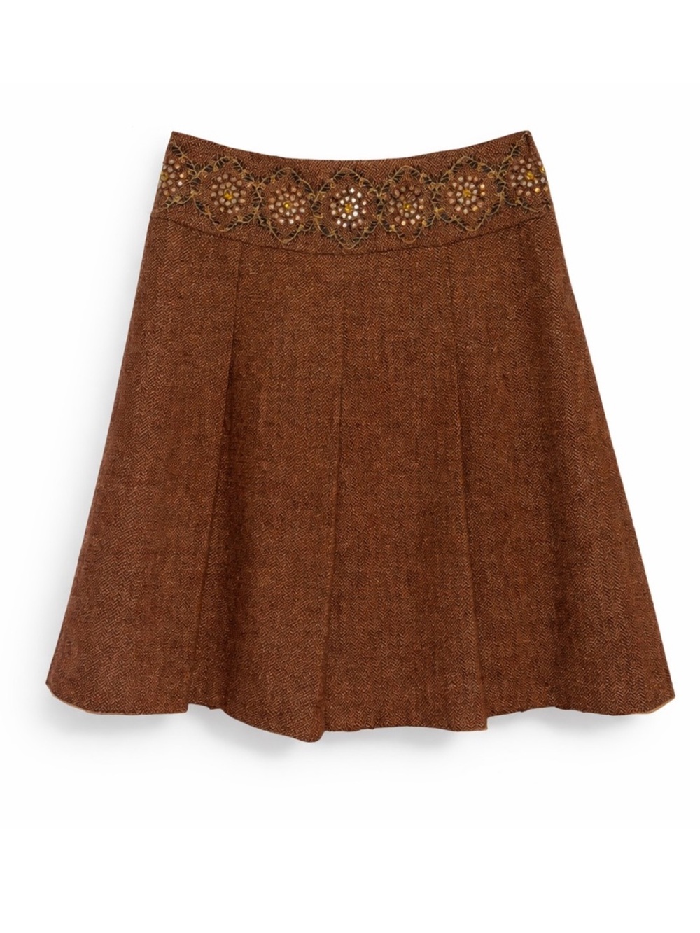 Ann Taylor LOFT Embroidered Tweed A-Line Skirt | Size 12 | Academia 🍂
